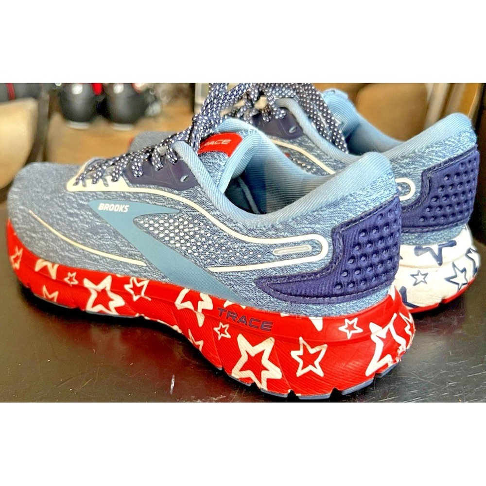 Brooks Trace 2 Patriotic Stars USA Running Sneakers America Men's Size 7.5 - Picture 9 of 11